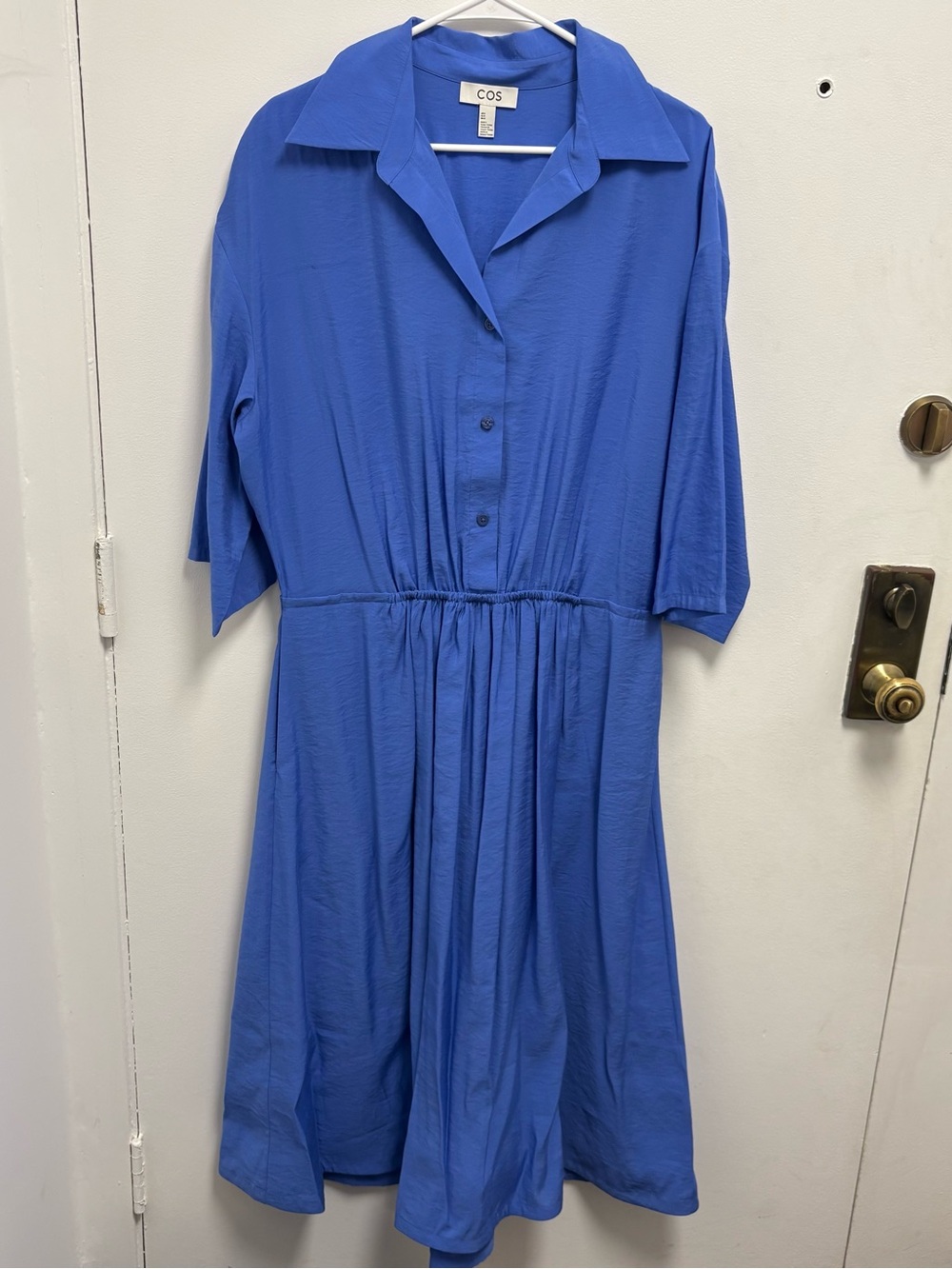 COS Cobalt Blue Midi Shirt Dress